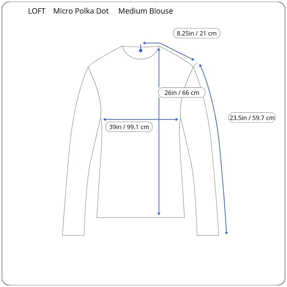 LOFT Black White Micro Polka Dot Blouse M Long Sleeve Business Casual Career - Picture 2 of 13